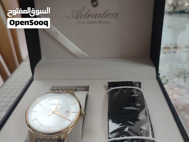 ساعه سويسري ذهبي adriatica جديد بالضمان