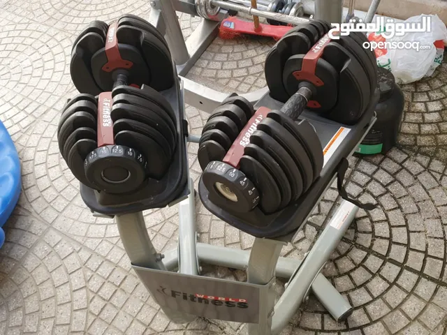 fitness and gym equipment and weights dumbell
