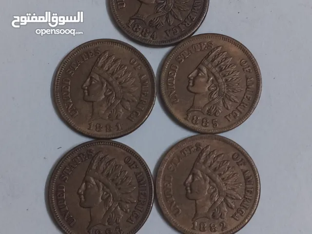 سنتات أمريكي رأس الهندي المحارب النادرة جداتواريخ مختلفه