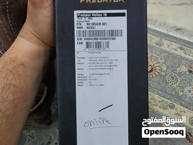 لابتوب acer predator helios 16 قطعه نادره