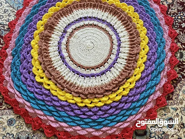 شرشف كروشيه دائري بألوان جميلة جدااا