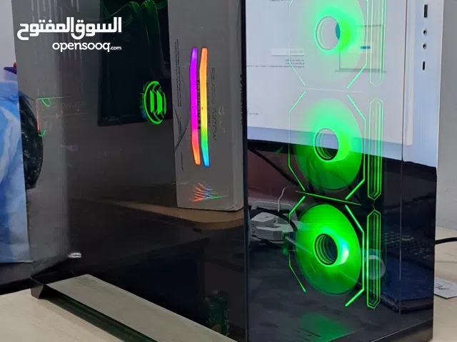 for sale new gaming pc with all the wires and boxes للبيع بيسي قيمنق جديد لم  يستخدم وياه كل أغراضه