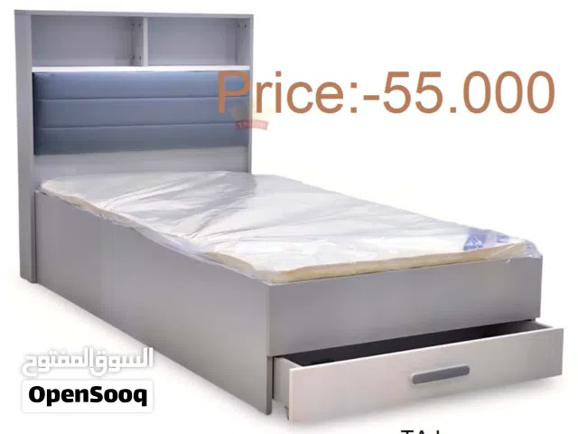 سرير خشبي مفرد جديد تمامًا مقاس 90 × 190  Brand New Single Wooden Bed 90x190
