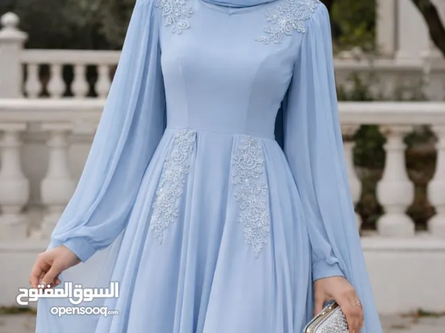 فستان سهرة ازرق سماوي