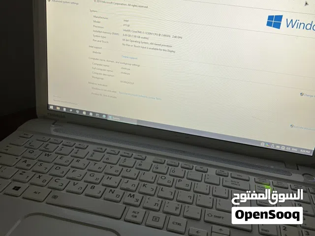 جهاز توشيبا لون ابيض الجيل الخامس بطاريه ممتازه للتعليم والتصميم والاستخدام المنزلي شبه جديدً
