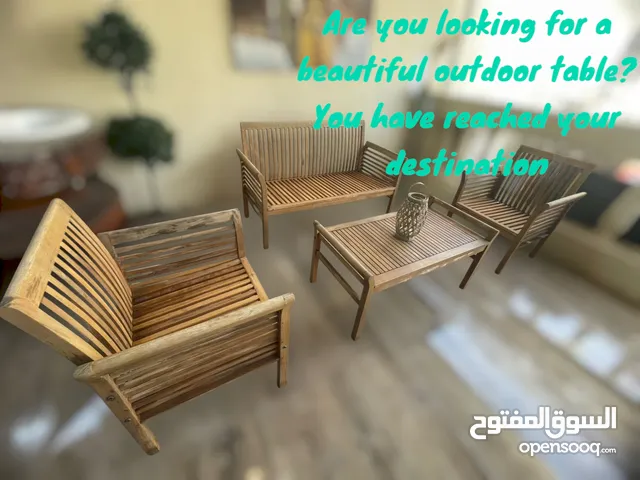 Lazy Saturday wooden set 4 seats and table Home center Dimensions look at photos Price 850 AED