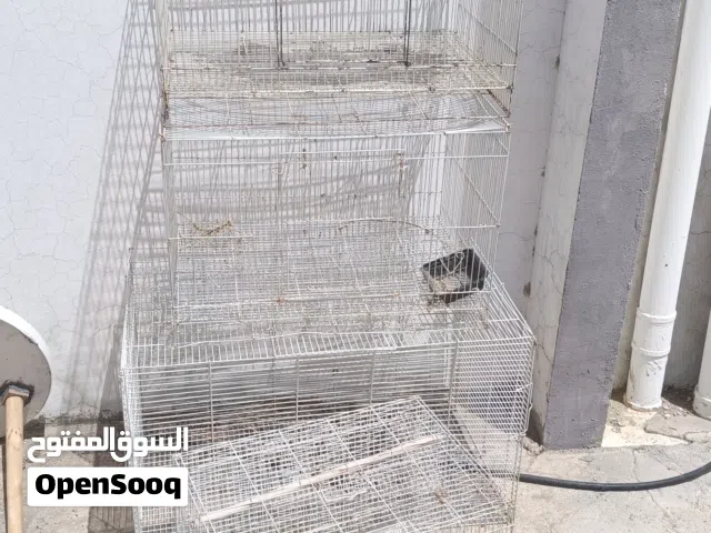 للبيع اربع اقفاص لطيور والمحاكر امورهن طيبه 1كبير و3متوسطات