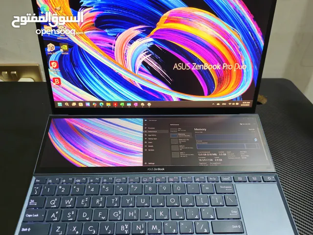 لابتوب ايسوس بشاشتين وقلم بحالة ممتازة Asus zenbook duo with 2 screens and Stylus