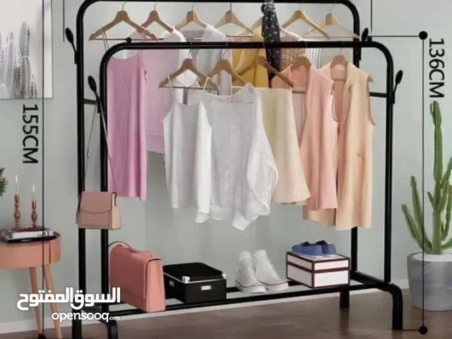 بنصف السعر ستاند ملابس معدني طبقتين ستاند متحرك إرتفاع 150 يتحمل اوزان 140kg