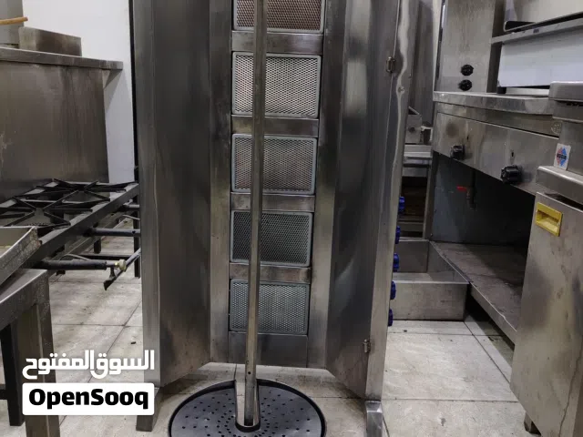 شوايه شاورما خمس عيون مع سيخ ستالس ستيل طبي مفاتيح غاز إيطالي حراقات صناعه سوريه شوايه بحالة الوكالة