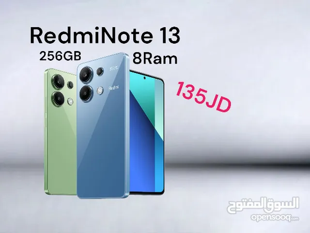 Redmi note 13 256GB 8 ram  شاومي ريدمي  نوت Note13  جديد كفالة الوكيل الرسمي bci اقل سعر في المملكة