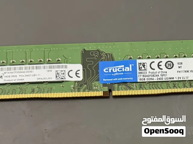 رام للكمبيوتر DDR4 16GB مستعمل كالجديد  Crucial