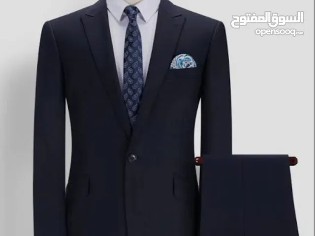 بدله رجالي قطعتين كحلي غامق سليم ايطالي زرار واحد جديده