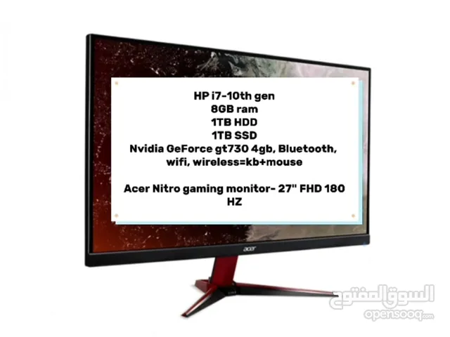 HP CPU and Acer monitor Used but Very clean