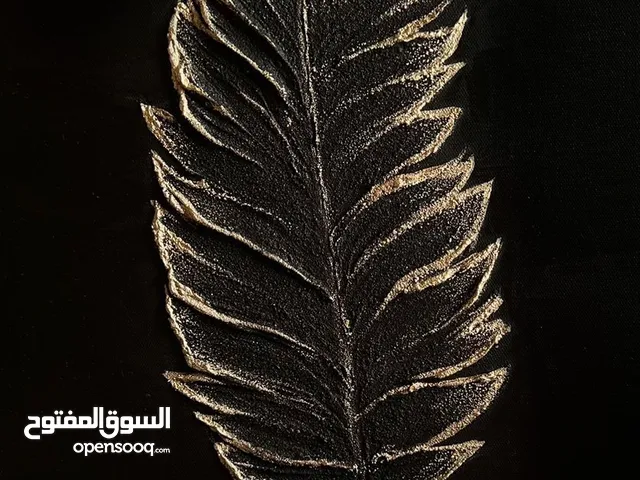 Sparkling Leather Art Work - لوحة جدارية ريشة لامعة