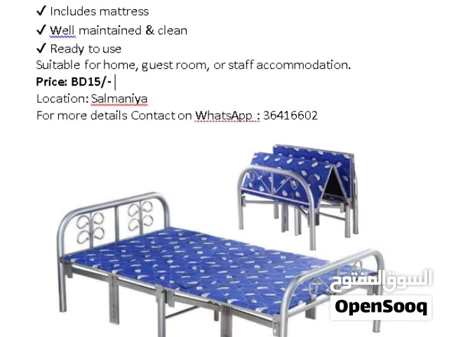 Heavy-Duty Folding Metal Bed + Mattress for Sale – Price BD. 15/-