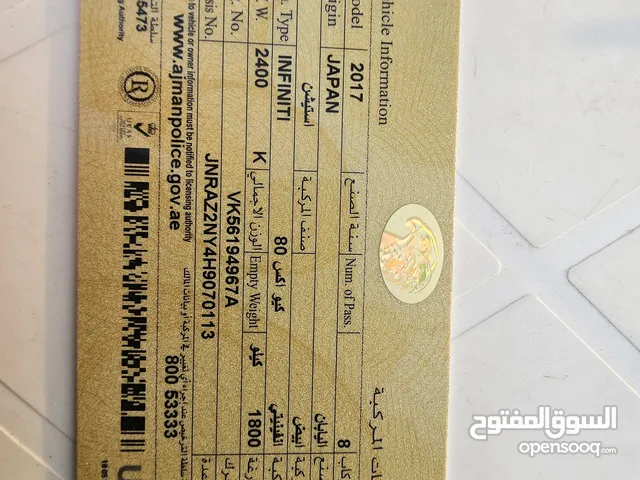 Used Infiniti QX80 in Ajman