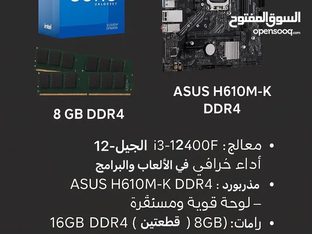 M.B asus H610m-k with intel i3-12100F with ram 16gb-8*2