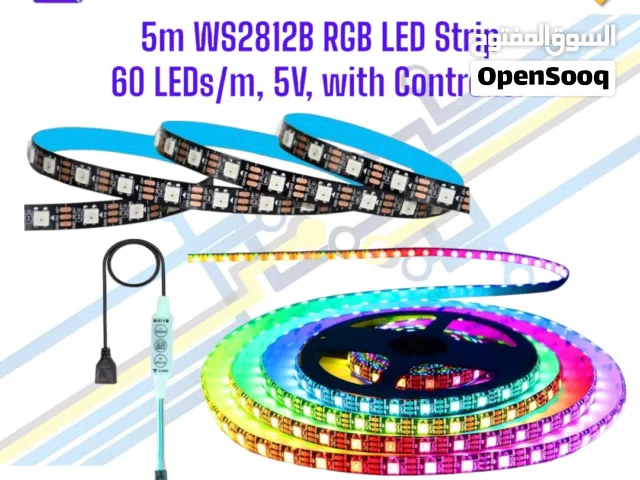 5m WS2812B RGB LED Strip – 60 LEDs/m, 5V, with Controller