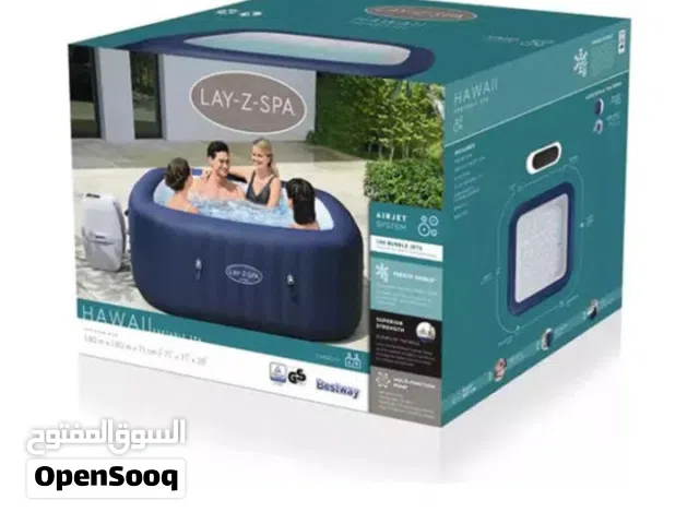 حوض الماء الساخن هاواي ليزى سبا مزود بنظام آير جيت أزرق 71×1.80×1.80سم