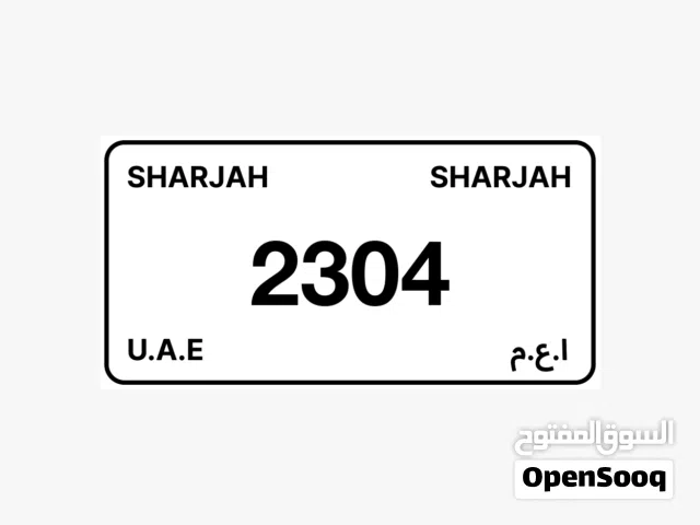 Sharjah Private Number Plate for Sale, Plate Number: 4 - 2304
