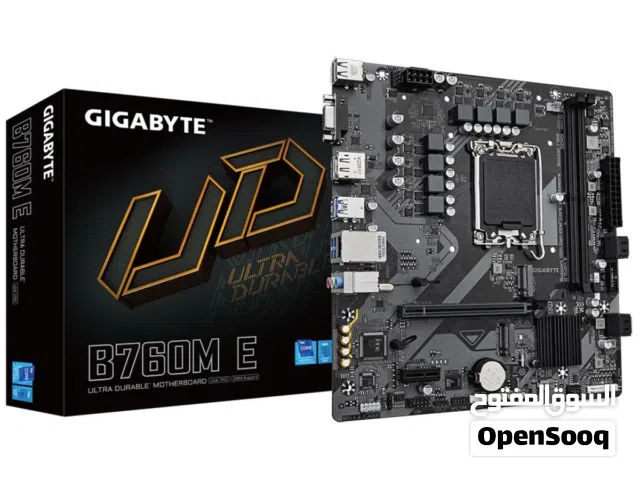 مذربورد جيجابايت لمعالجات انتل جيل 12 + 13 + 14 - GIGABYTE UD B760M-E/DDR5 LGA 1700 MOTHERBOARD