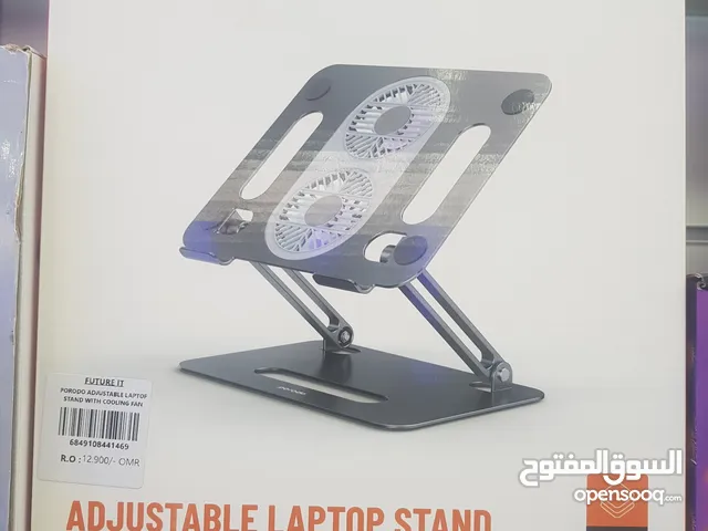Porodo ADJUSTABLE laptop stand dual cooling fans aluminium alloy