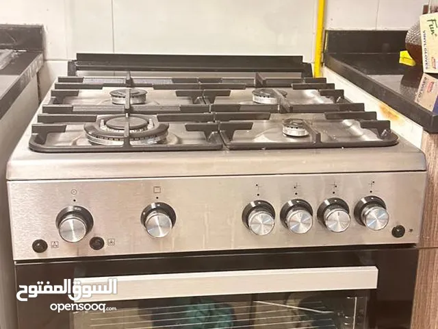 Beko 60x60cm Freestanding Gas Cooker, 4 Burners, Conventional Fan Oven, 64L, Stainless Steel