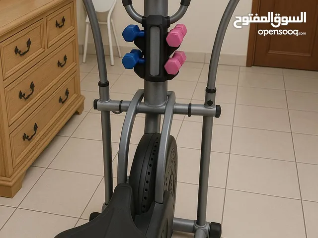 للبيع بسكليت ثابت منزلي + أوزان بسكليت ثابت منزلي بحالة جيدة