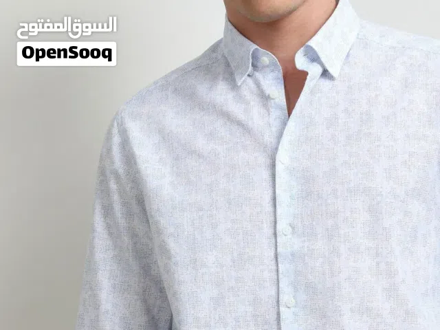 قميص كاجوال ريغولار فيت أزرق كحلي مايكرو 100% قطن