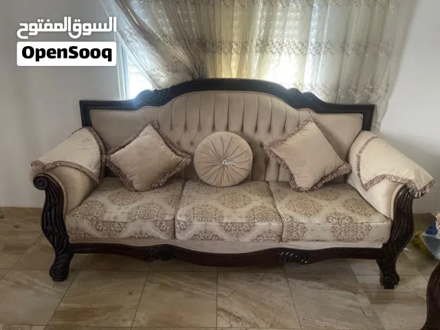 طقم كنب غرفة ضيوف خشب زان ثقيل تفصيل بحالة ممتازة