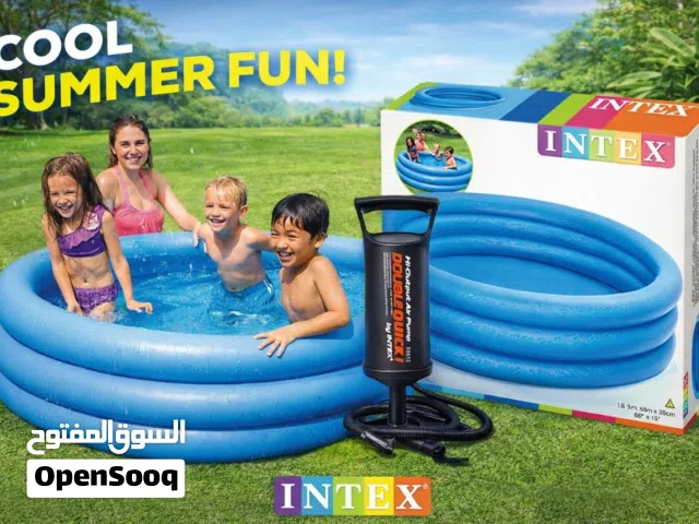مسبح { نفخ } ماركة العالمية intex مع بم  رقم الموديل : 58426 كريستال أزرق  حوض 3 حلقات من ا