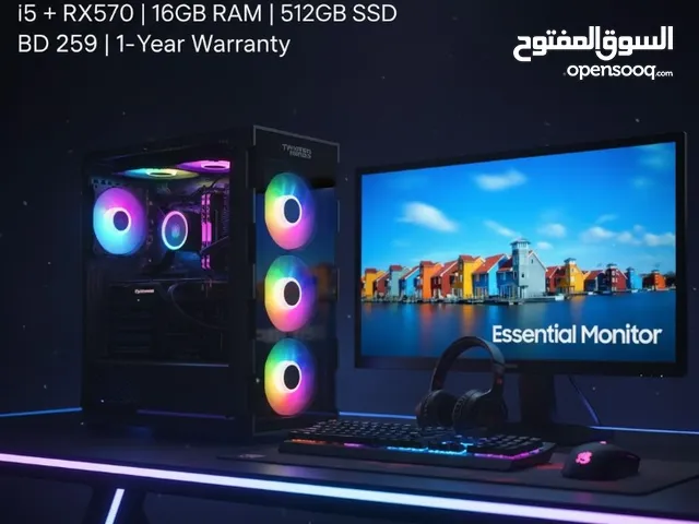 Ready Gaming PC + 24” FHD Monitor + Keyboard/Mouse/Headset