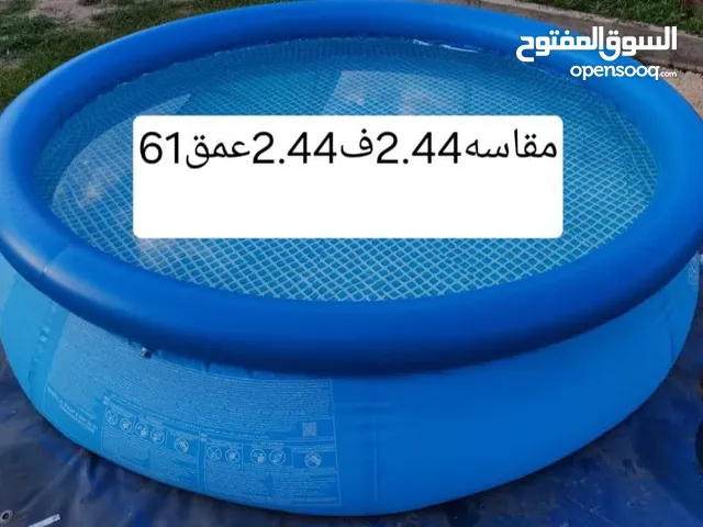 حوض سباحه انتكس ماركه عالميه بلفلتر حوض كامل 2.44×2.44عمق61كزيوني طرف واحد عندي مزال فقط