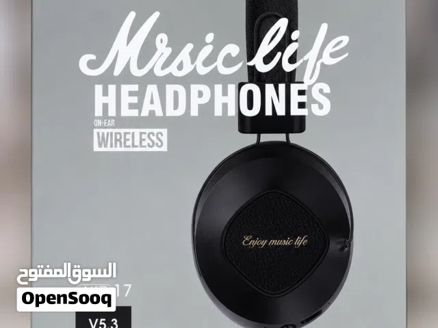 سماعة بلوتوث لاسلكية Music Life Headphones HD 4D صوت نقي وبطارية قوية مع AUX