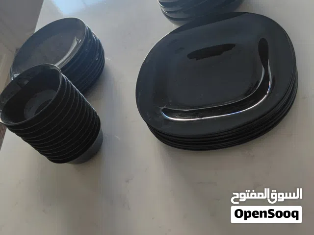 Black Glass plates set