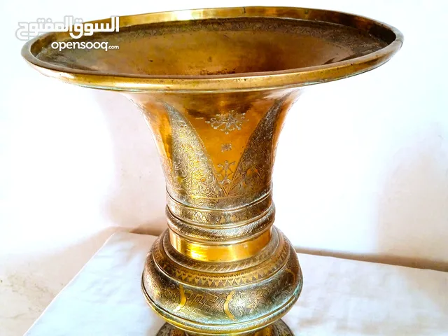 تحفة فنية مغربية انتيك من النحاس الاصفر الفاسي الحر للديكور