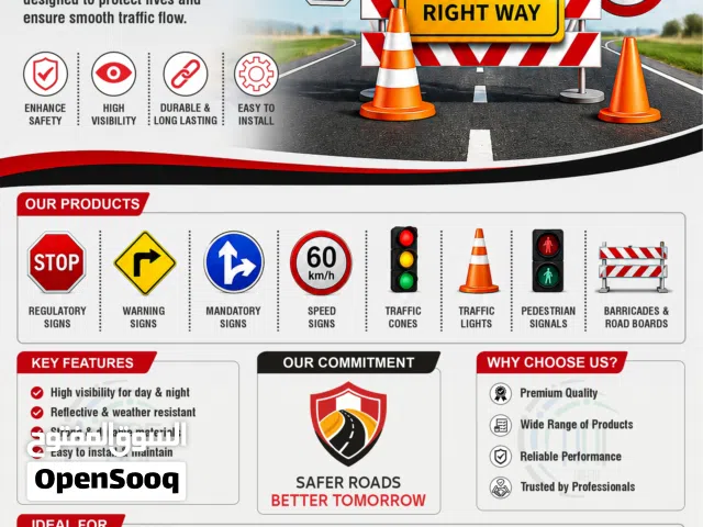 Reflective Sticker With Signage ملصقات عاكسة مع اللوحات الإرشادية عالية الجودة