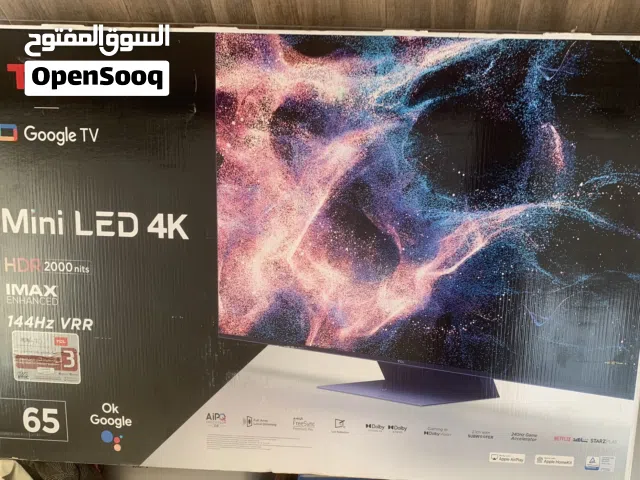 شاشهTCL  65 mini LED 4K نظافه 99/ بعدها ملسقات شاشا عليها