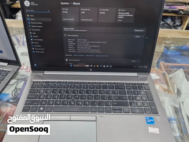 HP ZBook Workstation Laptop Intel Core i5 11th Gen 16GB RAM 512GB SSD 4GB NVIDIA Graphics
