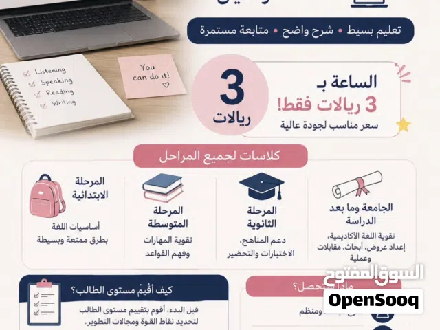 كلاسات لغه انجليزيه اونلاين
