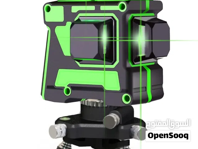 خط ليزر 3 × 360 شعاع اخضر مستقيم/خط امالة 3 مستويات متقاطع خط ليزر ذاتي التوازن قاعدة دوارة