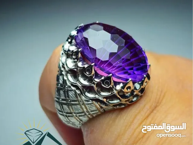 خواتم إيرانية فضة وحجر كريم