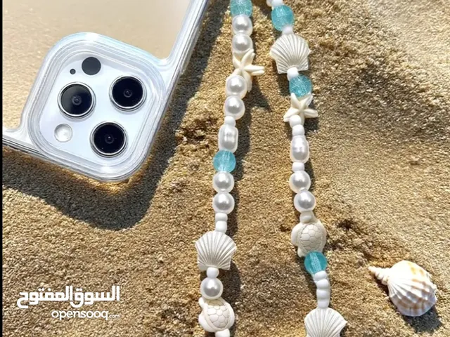 تعلقية هاتف بالألوان صيفيه مميزة اللونين الأزرق السماوي والأبيض