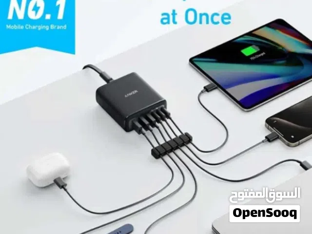 شاحن موبايل وتابلت  عالي الجودة Anker Charger 112W 6 Ports