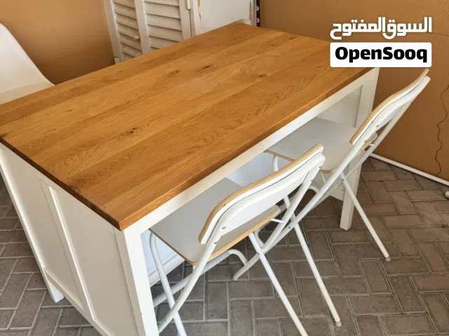 IKEA kitchen island with 2 foldable bar chairs