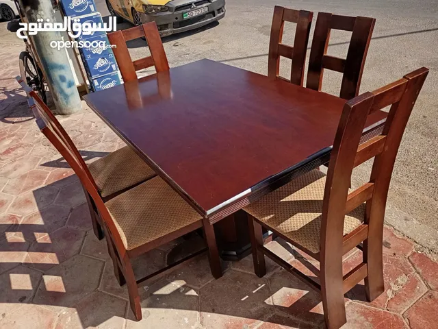 طاولة سفرة مع 6 كراسي خشب زان صلد بحال ممتاز جدا