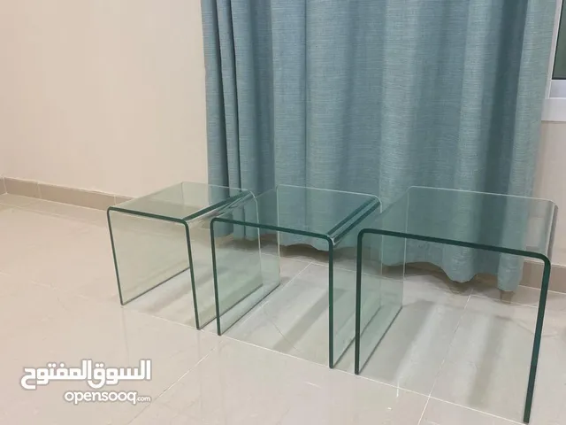 Nest of crystal glass coffee table 3pcs