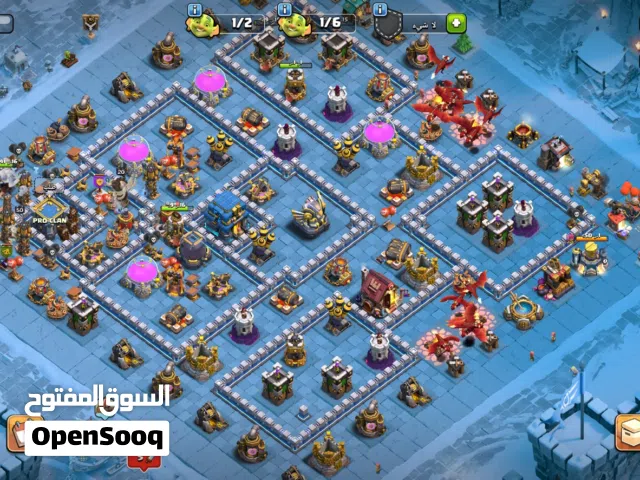 حساب كلاش اوف كلاوس تاون 12 فيه 4500 جوهرة ومشحون عليه