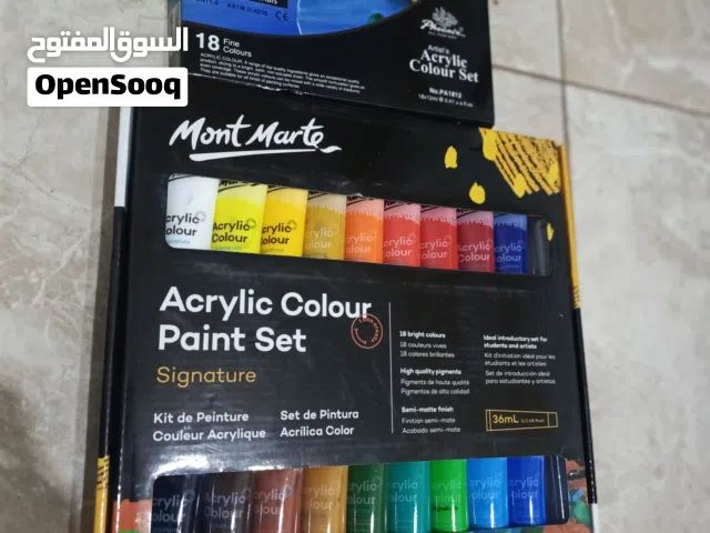 ألوان اكريليك علبتين جديد مسكرات غير مستخدمة